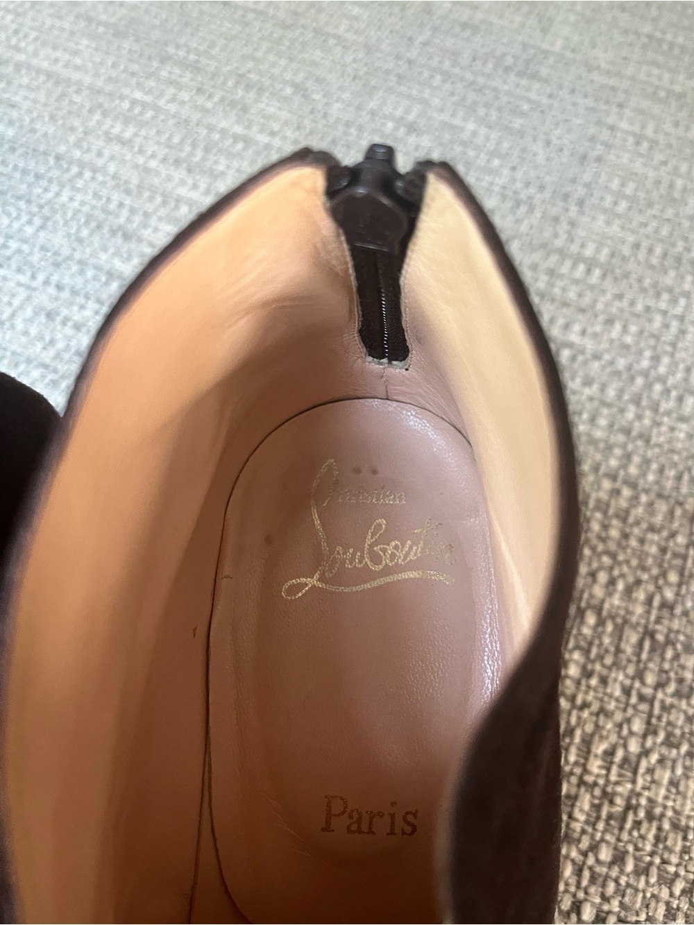 Christian Louboutin Brown Suede Pointed Ankle Booties - Picture 4 of 4